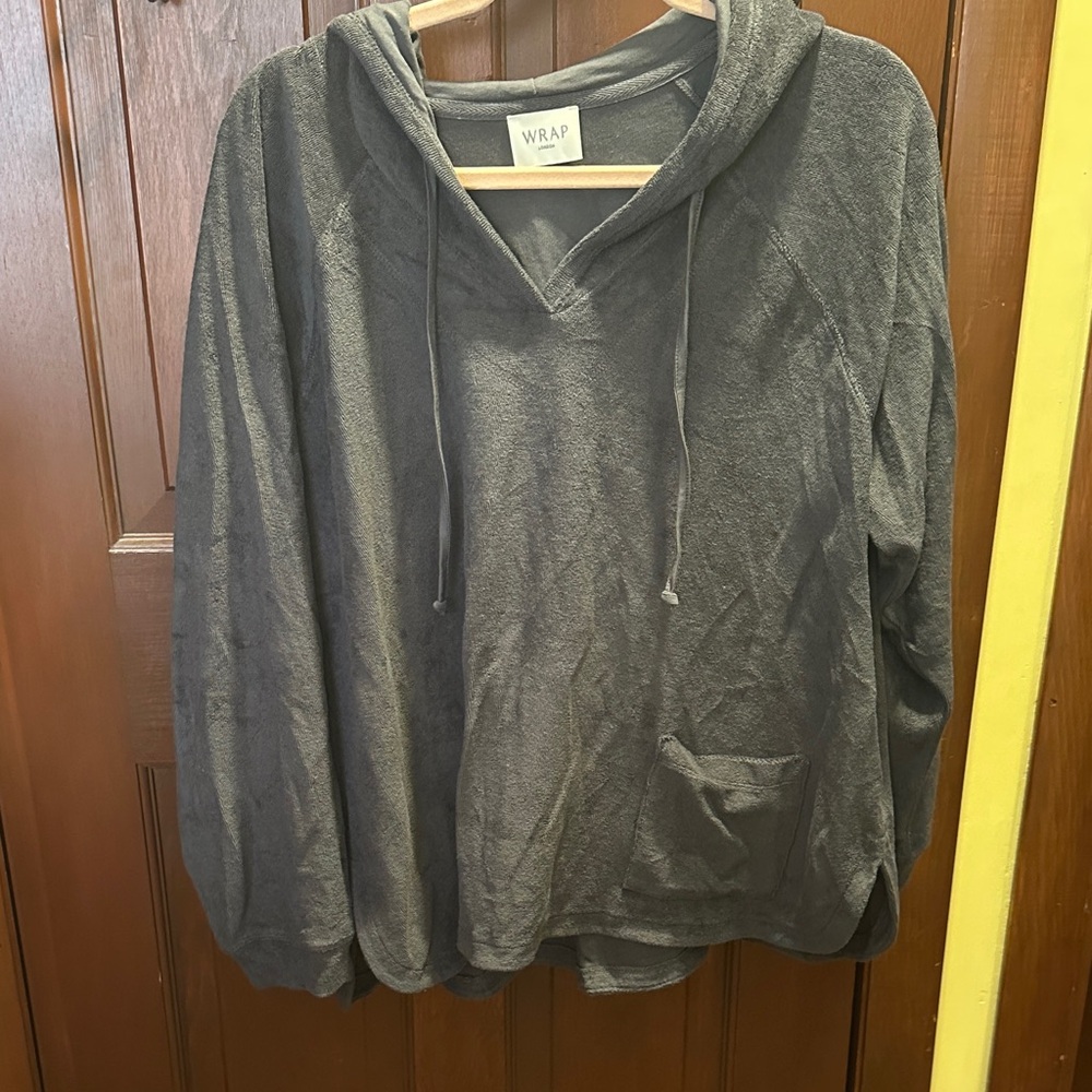 Towelling Hooded Pullover by Wrap London SZ 12